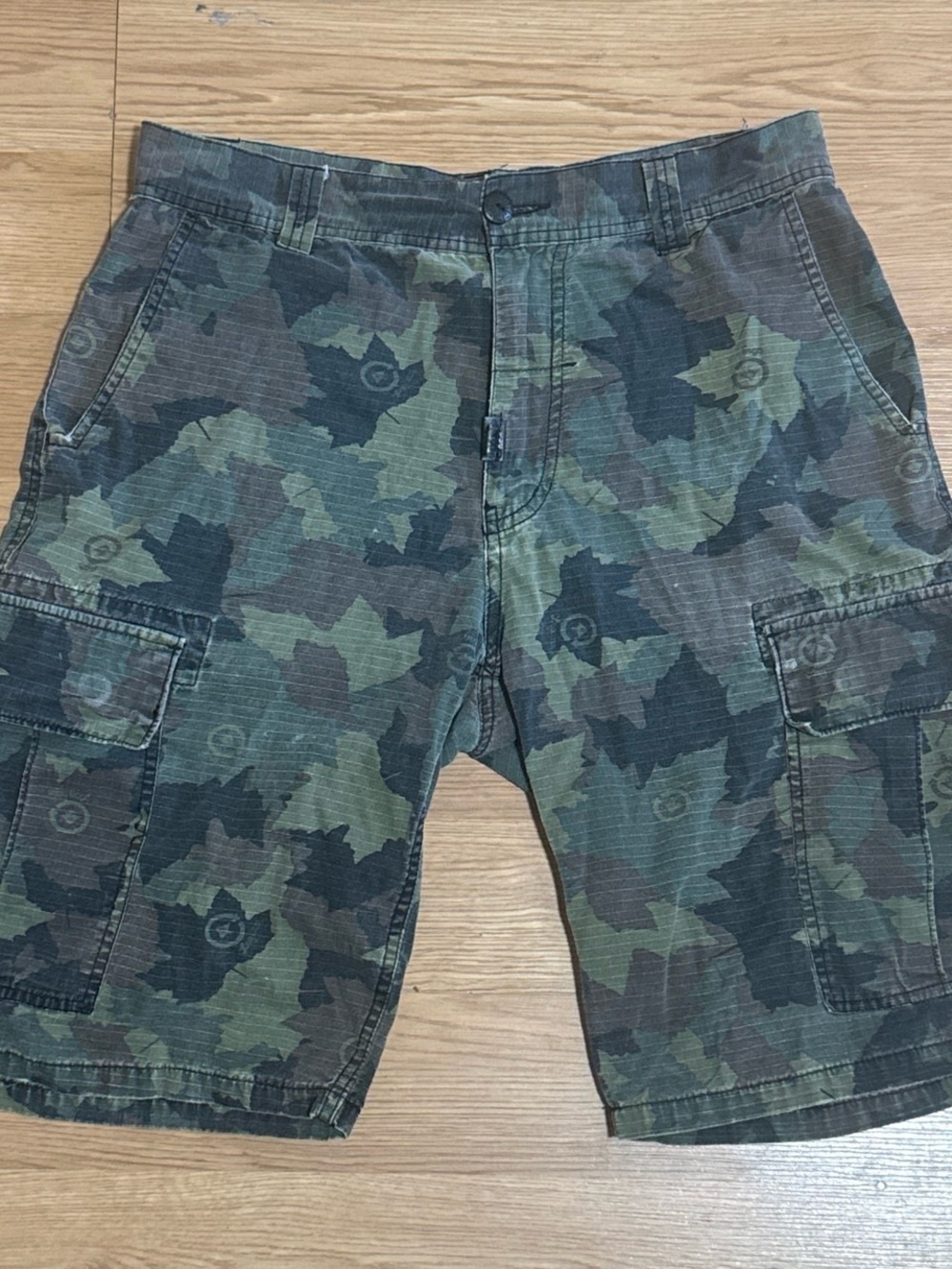 Green Camo Cargo Shorts
